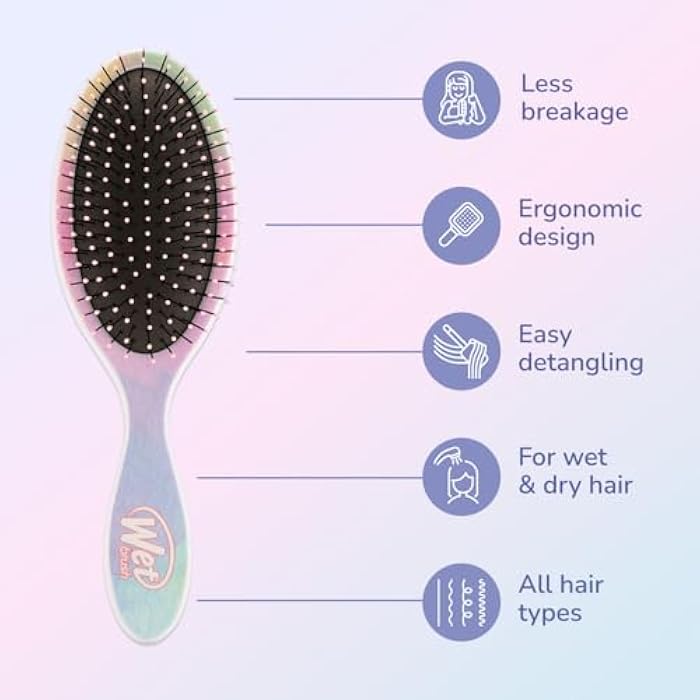 Wet Brush Original Detangler Hair Brush, Color Wash, Stripes, Ultra-Soft IntelliFlex Bristles - Detangling Hairbrush Glides Through Tangles For Wet, Dry & Damaged Hair, Women & Men - Image 4